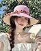 Women's Straw Hat Summer Fashion Wide Brimmed Big Seaside Sun Beach Sun Protection and UV Protection Hat (US, Numeric, 6 7/8, 7 1/4, Pink)