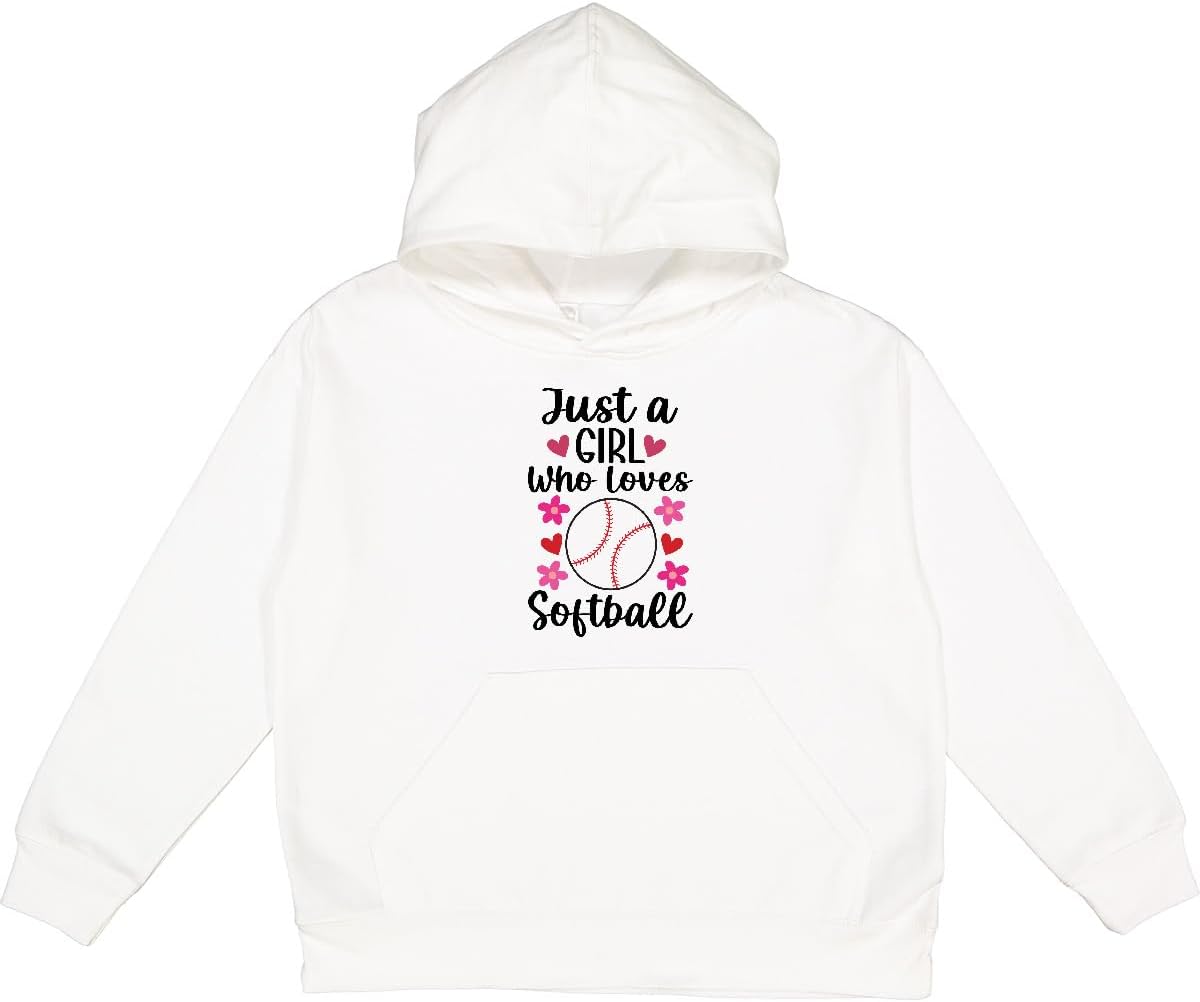 inktastic Just a Girl Who Loves Softball Youth Hoodie Sweatshirt