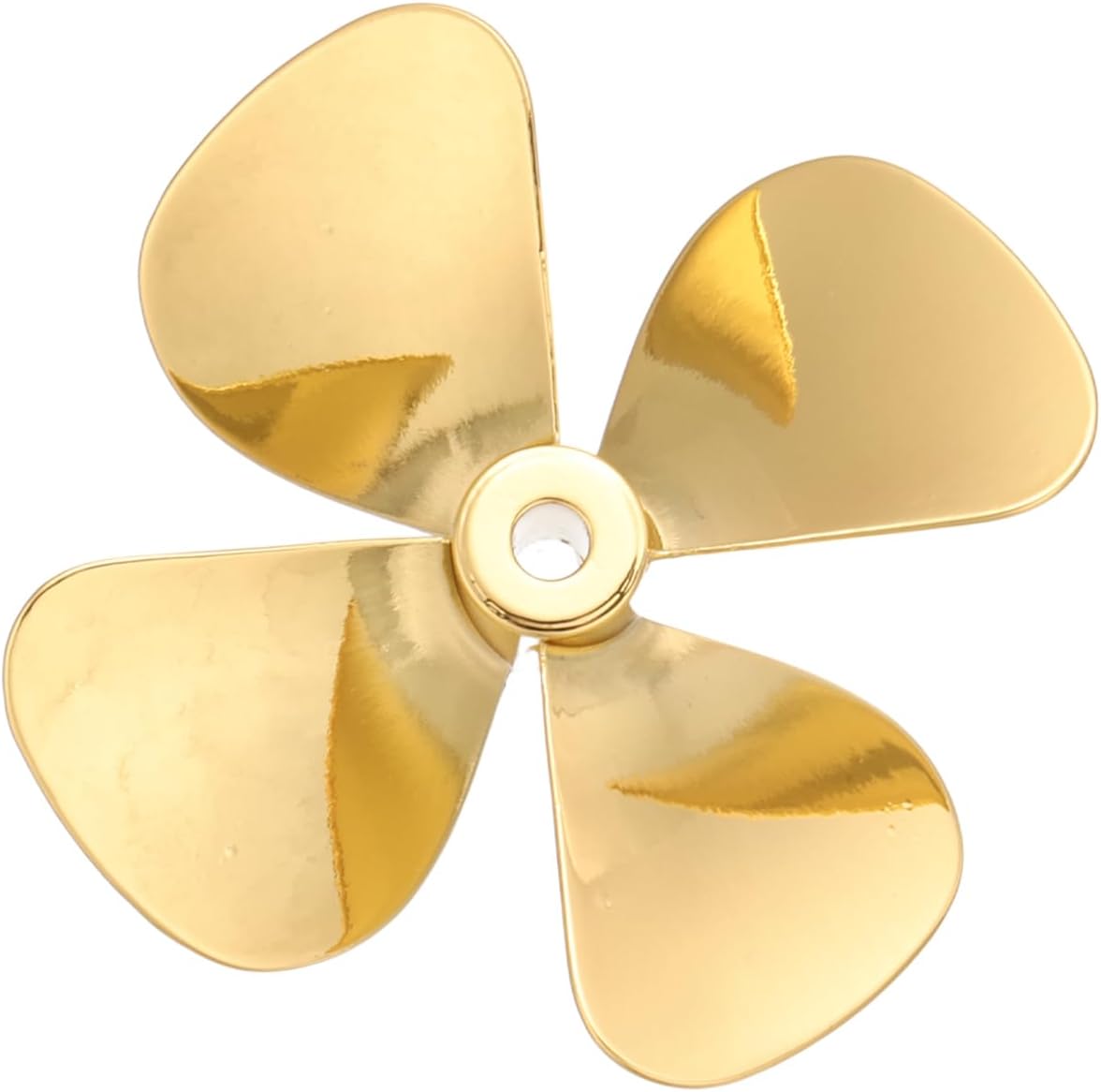 MECCANIXITY RC Boat Propeller, 4 Blades Propellers 4mm Hole Dia 55mm OD CCW Clockwise Rotating Drill Propeller for RC Boat, DIY Ship Model, Gold