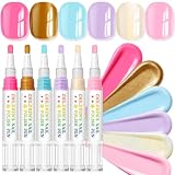 6 Farben Abziehbarer Nagellackstift - Wasserbasiert, Schnelltrocknend Nagellack, Rosa Lila Golden Ungiftig, Kreatives Nageldesign Set für Kleine Künstler - Peel off Nail Polish (Colorful B Set)