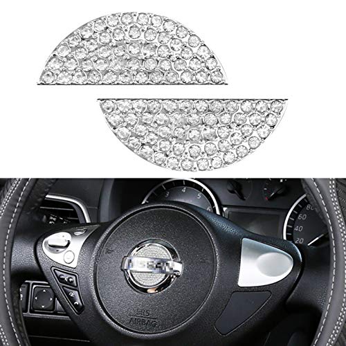 Sibosen Bling Steering Wheel Logo Caps for NISSAN, DIY Diamond Crystal Steeling Enblem Logo Decals Sticker Bling Accessories Compatible for NISSAN Maxima, Altima, Sentra, Pathfinder, Kicks