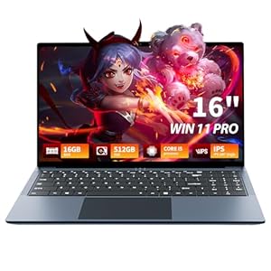Computadora portátil de 16 pulgadas, pantalla FHD IPS 1200p, portátil para juegos i5 (hasta 3.6 GHz) para 16 GB LPDDR4 RAM 512 GB SSD
