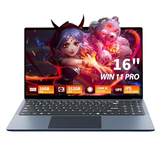 16 Inch Laptop Computer, FHD IPS 1200p Screen, Gaming Laptop i5 (Up to 3.6GHz) for 16GB RAM 512GB SSD,Dual Band WiFi BT5.0丨Long Lasting Battery丨Win 11 Pro Gaming PC, Notebook for Business Student