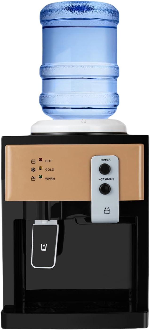 Top Loading Water Dispenser Electric Hot and Cold Water Dispenser for 1 to 5 Gallon Bottles, Countertop Water Cooler for Home Office Use (Blue)