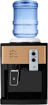Top Loading Water Dispenser Electric Hot and Cold Water Cooler Dispenser for 5 Gallon Bottle, 3 Temperature Settings Countertop Water Dispenser for Home, Office Gold