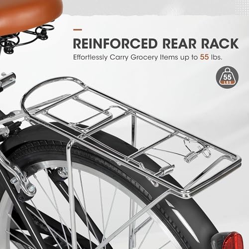 image for MarKnig Beach Cruiser Bike for Women, 24 inch Female Commuter Bicycle 