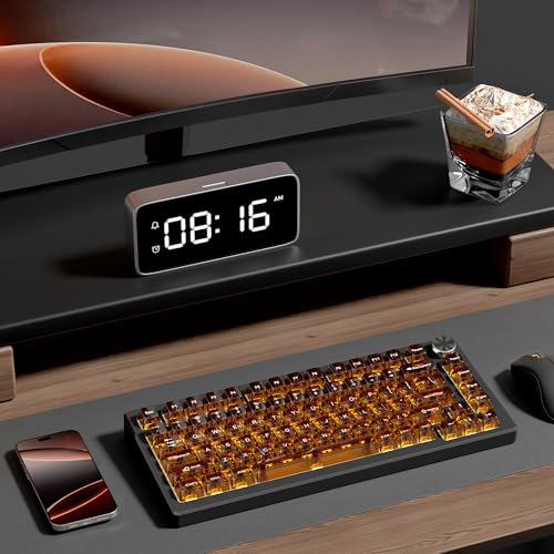 Image of dagaladoo Brown Clear keycaps,Coffee Transparent keycaps 60 75 100 Percent,Ceramic Jelly Key caps Set,Shine Through Key caps.,MDA Profile Keyboard Key Cap for Mx Switches Mechanical Keyboard
