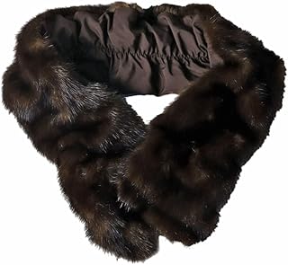 [毛皮専門店エルベート] マフラー レディース ミンク ファー ティペット くしゅくしゅ シャーリング リアルファー ブラウン
