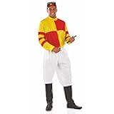 Morph Horse Jockey Costume for Men, Adult Jockey Halloween Outfit, Equestrian Theme Dress-Up Costume