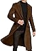 Mens Slim Casual Trench Coat Fashion Business Notched Collar Long Jacket Single Breasted Warm Overcoat with Pocket (Dark Brown,3X-Large)