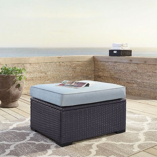 Ergode Biscayne Ottoman | Sleek Design | Long-lasting Quality | UV Resistant Wicker | Steel Frame | Customize Your Setup | Effortless Assembly | Perfect for Outdoor Entertainment