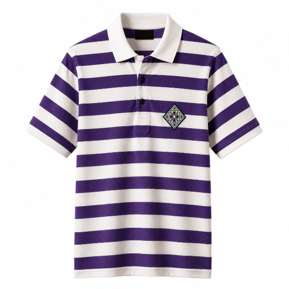 Men's 100% Cotton Striped Polo T-Shirt | Regular Fit Half Sleeve Collar Neck Casual Polo Tee for Men | Soft Breathable Everyday Wear (in, Alpha, XL, Purple/White)-image-15