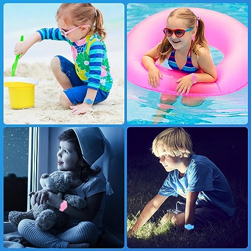 Waterproof Bracelet Compatible with Airtag Case for Kids(2 Pack), Soft Silicone Hidden Wristband, Lightweight GPS Tracker Compatible with Apple Air Tag Watch Band for Child (Grow in Dark Blue & Pink) - Image 8