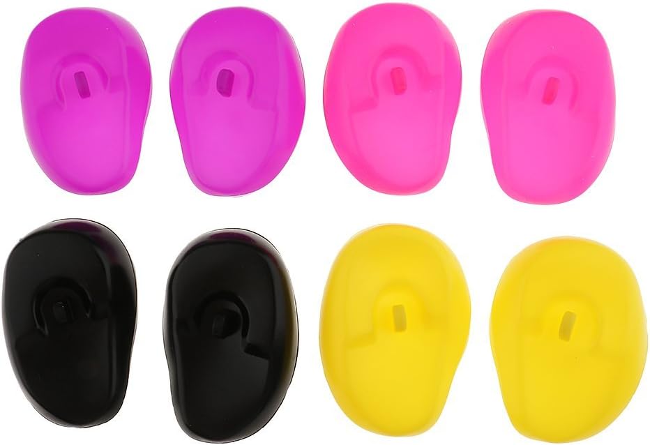 8 Pieces Reusable Silicon Ear Protectors Salon Hairstyle Waterproof Ear Covers Fit for Hair Dye, Shower, Bathing Random Color