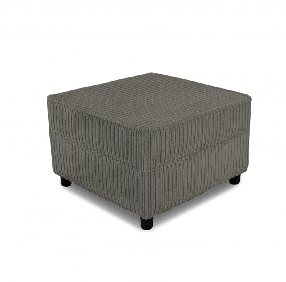 Stylish Jumbo Cord Foot stool – Perfect Living Room Furniture Accessory for Chairs, Couches & Swivel Armchairs | Luxurious Pouffe with Soft Durable Fabric (Grey, Footstool)