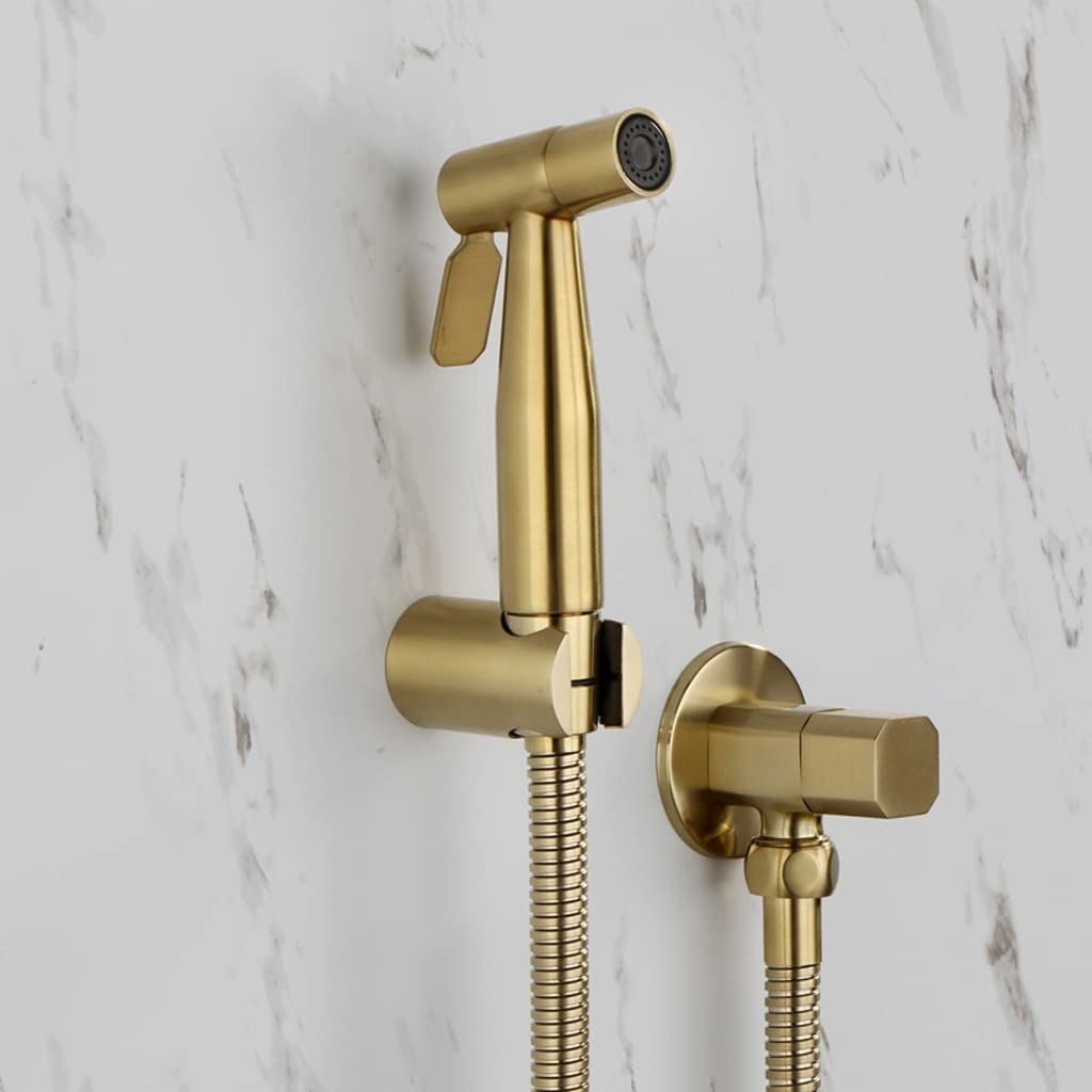 Hand Held Toilet Bidet Sprayer Brushed Gold Stainless Steel Jet Douche Kit Faucet Washer Cleaning Color A B