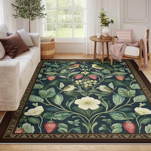 Tapis faune et botanique à poil bas avec finitions premium