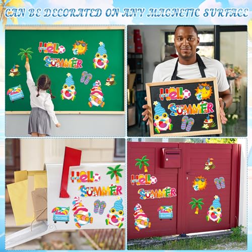 Set de 9 imanes decorativos de verano para refrigerador miniatura 4