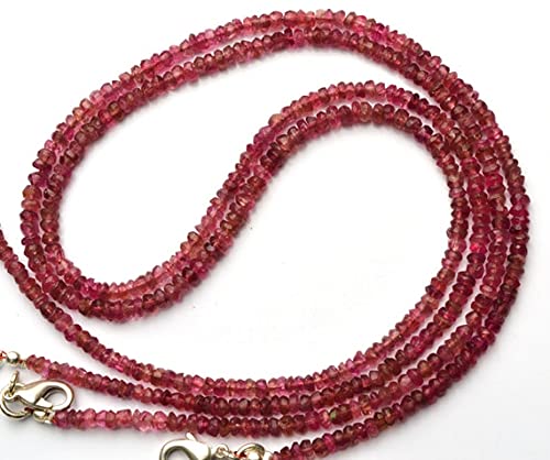 Perles tourmaline rose facettées 3mm LKBEADS, fil de gemmes naturelles pour collier DIY