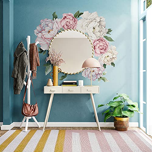 Murwall Peony Wall Decal Large Peonie Wall Sticker Kids Flower Wall Decals Watercolor Floral Removable Peel N Stick For Kids Livingroom #TOP3