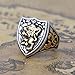 Zovivi Silver Cool Gothic Lion Sheild Stainless Steel Mens Womens King Crown Ring