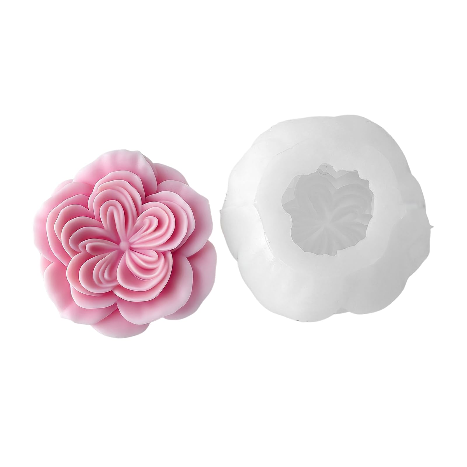 Tsophreniq Rose Flower Mold for and Casting Projects, Flexible Silicone Single Cavity Mold for Resin and Plaster Floral Casting Hobby Wax Resin Flower Plaster Soap Pouring Rose