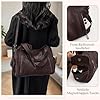 Mabecol Große Damen Shopper Tasche PU Leder Handtasche Umhängetasche Tote Bag im Vintage Stil Schultertasche für Alltag Arbeit Reisen Shopping (Kaffeebraun) #2
