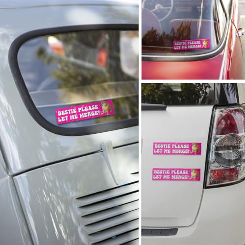 Image of 3 Pcs Bestie Let Me Merge Bumper Sticker, Funny Dog Cat Gen Z Meme, Bestie Please Let Me Merge Bumper Sticker, New Driver Stickers for Vehicle Decal for Car Truck Laptop Phone Helmet 5 inchx5 inch (Dog)