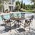 Sophia & William 7 Pieces Cast Aluminium Patio Dining Furniture Set for 6, Powder-Coating Outdoor Dining Chairs and Round Table with 2.2" Umbrella Hole for Porch Backyard Deck, Bronze