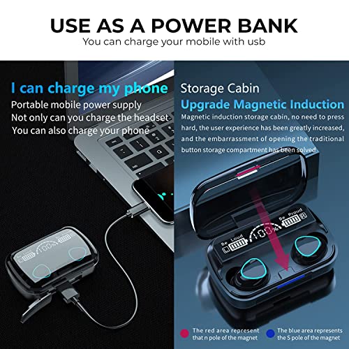 Image of VEROX True Wireless Earbuds with Power Bank Inbuilt Upto 200hrs Play Time Bluetooth 5.1 IPX7 Sweat-Proof Wireless Headphones, Stereo Audio, Touch Control TWS with Fast Charging