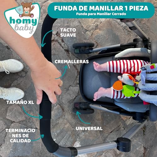HOMYBABY® Universal Kinderwagen Griffbezug – Schiebegriff Abdeckung für Buggy & Kinderwagen – Waschbar, robust und einfach zu befestigen