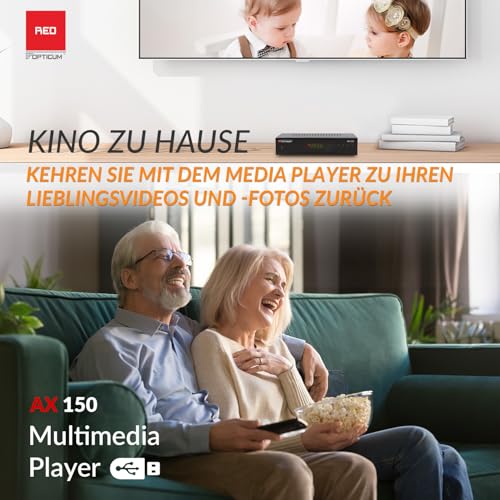 RED Opticum AX-150 Sat Receiver mit Aufnahmefunktion PVR Ready, Digital Sat-Receiver HD fähig für...