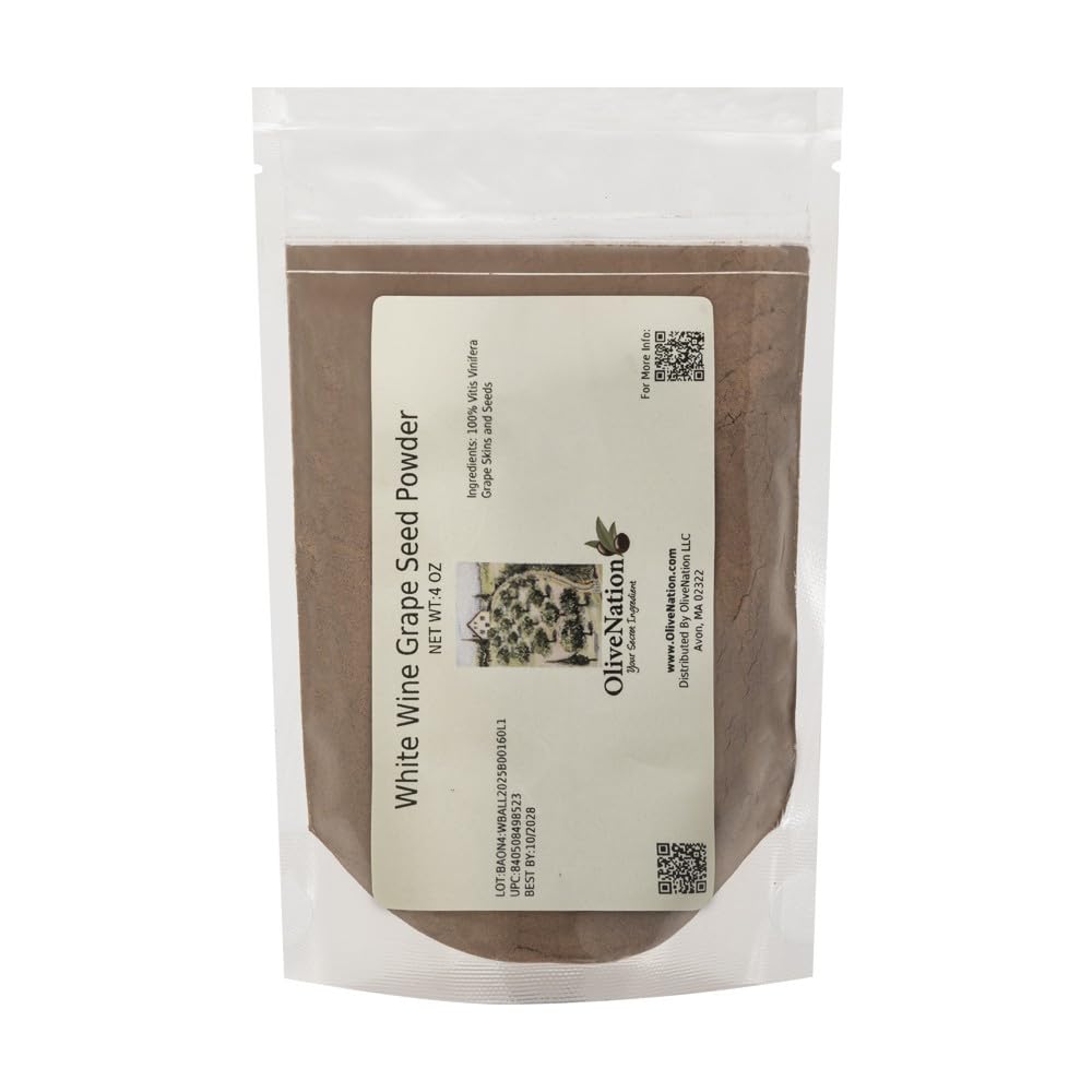 OliveNation White Wine Grape Seed Powder - Alcohol Free White Wine Flour adds All-Natural Flavor, Color & Nutrition In Baking, Cooking, Confections/Candy, Beverages, Mixes, Garnish 16 oz