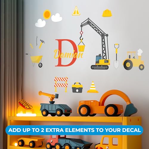 Vinilo Decorativo Infantil Grúa Construcción Personalizable miniatura 2