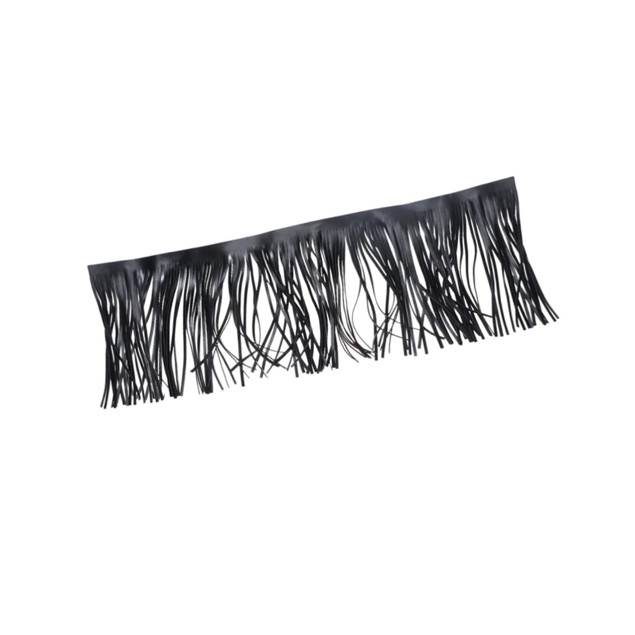 ARTIBETTER 1Pc DIY Garment Accessories Wide Double Sided Black PU Leather Fringe Tassel for Clothes Costumes Handbags Home Decor Durable Versatile Design for Creative Projects