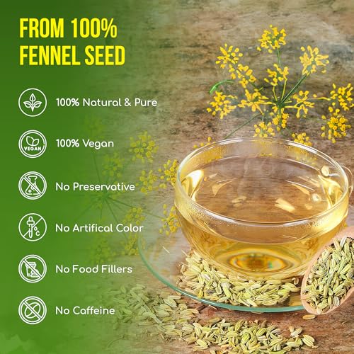 Image of FreshDrinkUS, Premium 135 Fennel Tea Bags, 100% Natural & Pure from Fennel Seeds. Made with Natural Material Tea Bags. No Sugar, No Caffeine, No Gluten, Vegan.