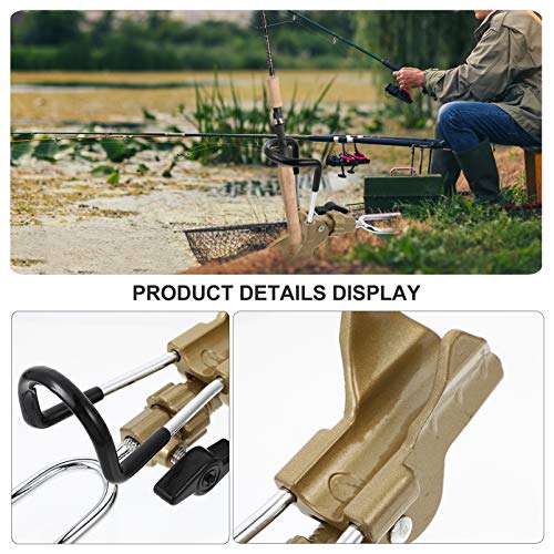 BESPORTBLE Titular Da Vara de Pesca para O Chão Banco de 360 Graus Ajustável Suporte Dobrável Rack V