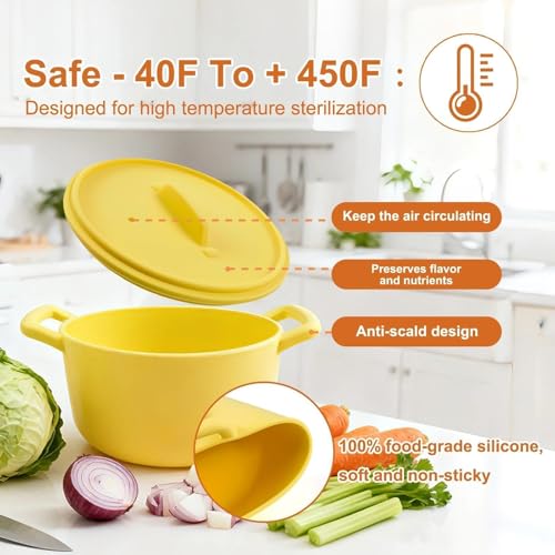 19oz Mini Silicone Steamer Microwave Bowl, Dishwasher Safe, No Stain Pot - image 7