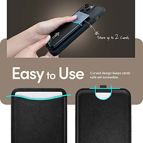 Image of Spigen Men Faux Leather Cyrill Kajuk Mag Wallet Magnetic Card Holder [Compatible with iPhone 16 / iPhone 15 / iPhone 14 / iPhone 13 / iPhone 12 Series] - Black