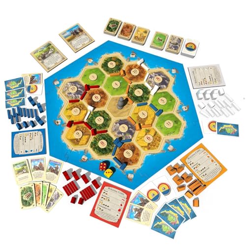 Image of Classic Strategy Board Game - Resource Trading & Settlement Building | Family Tabletop Game for Kids & Adults | Tactical Planning & Economy Game | 2-4 Players | Ages 10+