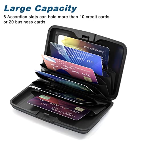 Image of Credit Card Holder, Mini Aluminum Card Wallet RFID Blocking Slim Metal Hard Card Case for Women Men, Ink Forest