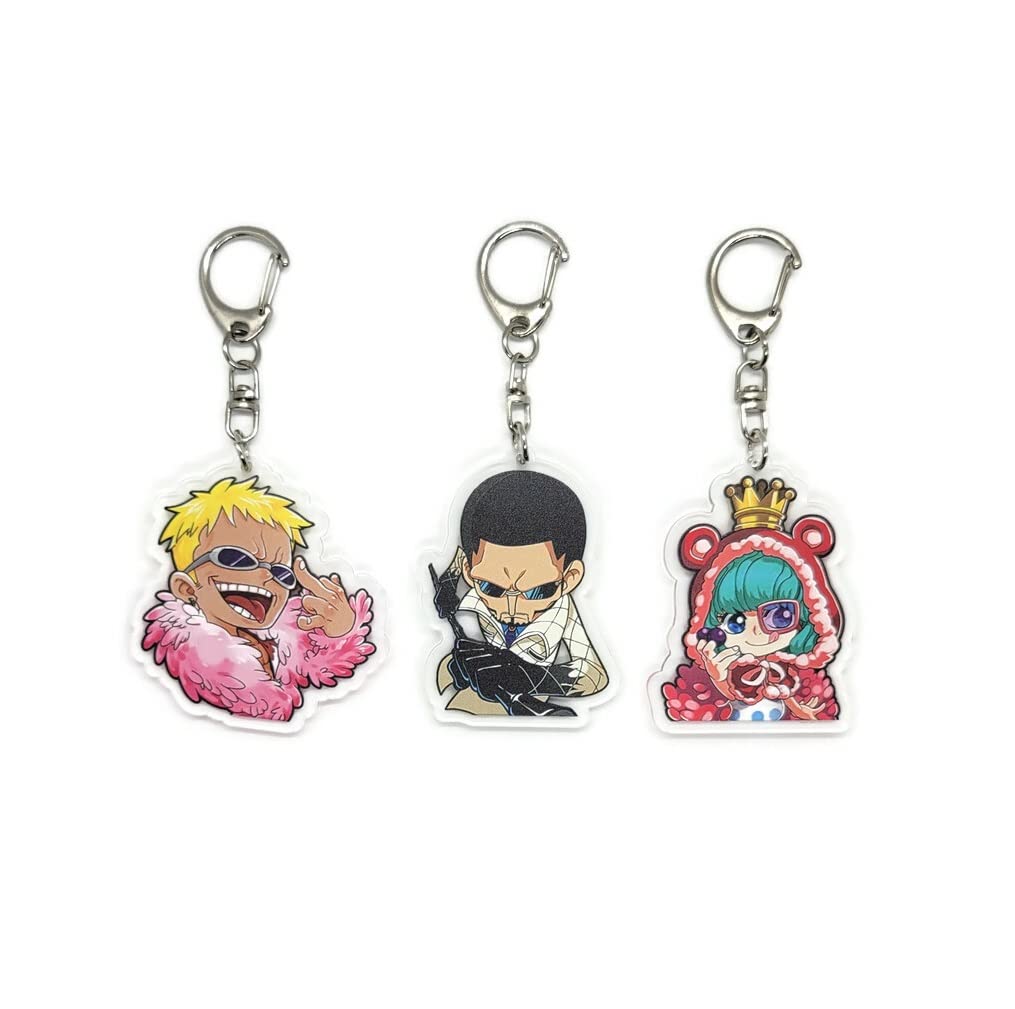 EBTY DREAMSSet of 3 One Piec OP Acrylic Keychain Doflamingo Donquixote (Joker), Vergo (Corazon), Sugar v1