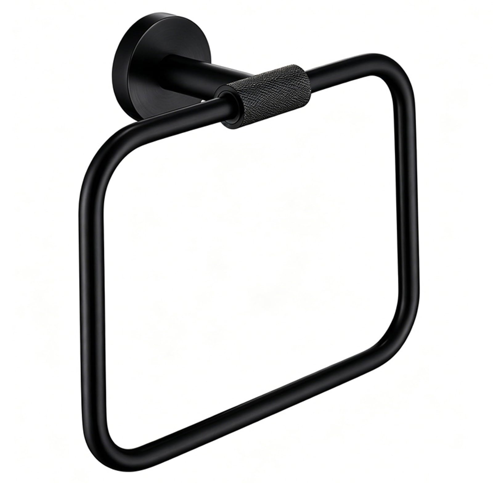 Schwarz,Handtuchring Für Das Badezimmer – Robuster Handtuchhalter Aus Edelstahl (Typ 304) Zur Wandmontage (Für Bad Und Küche) Mit Rändeldesign