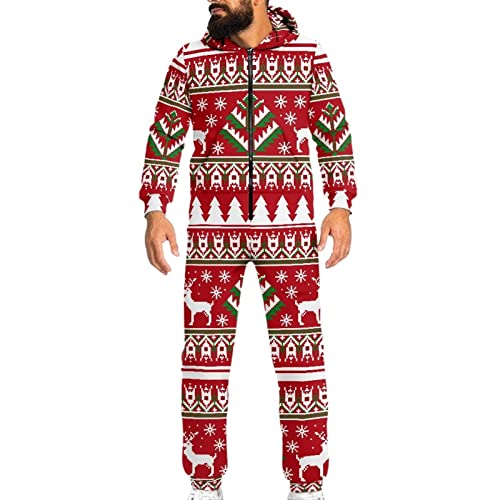 POLERO Camo Pajama for Men Women One-Piece Sleepwear Zip Up Nightgown with Pocket Camouflage Drawstring Hooded Housewear4