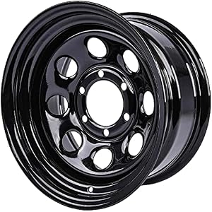 JEGS Baja-8 Steel Wheel | 16” x 8” | 6 x 5.5” Wheel Bolt Pattern Spacing | -12 mm Offset | 4” Backspacing | Black Powder Coat | Optional Center Cap Available Separately