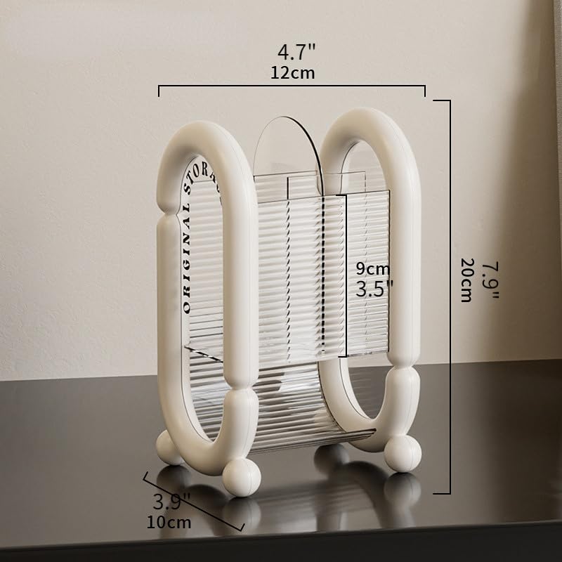 Siehpa3 Makeup Brush Holder Cosmetic Tool Storage Makeup Brush Organizer for Powder Puff Brush Eyeliner Bathroom Counter Dresser Bedroom Storage (White)