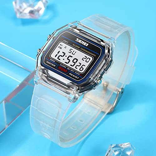 Gosasa Classic Unisex Women's Men's Digital Multifunction Sports Watch Stainless Steel Band Square Waterproof Electronic Led Watch4