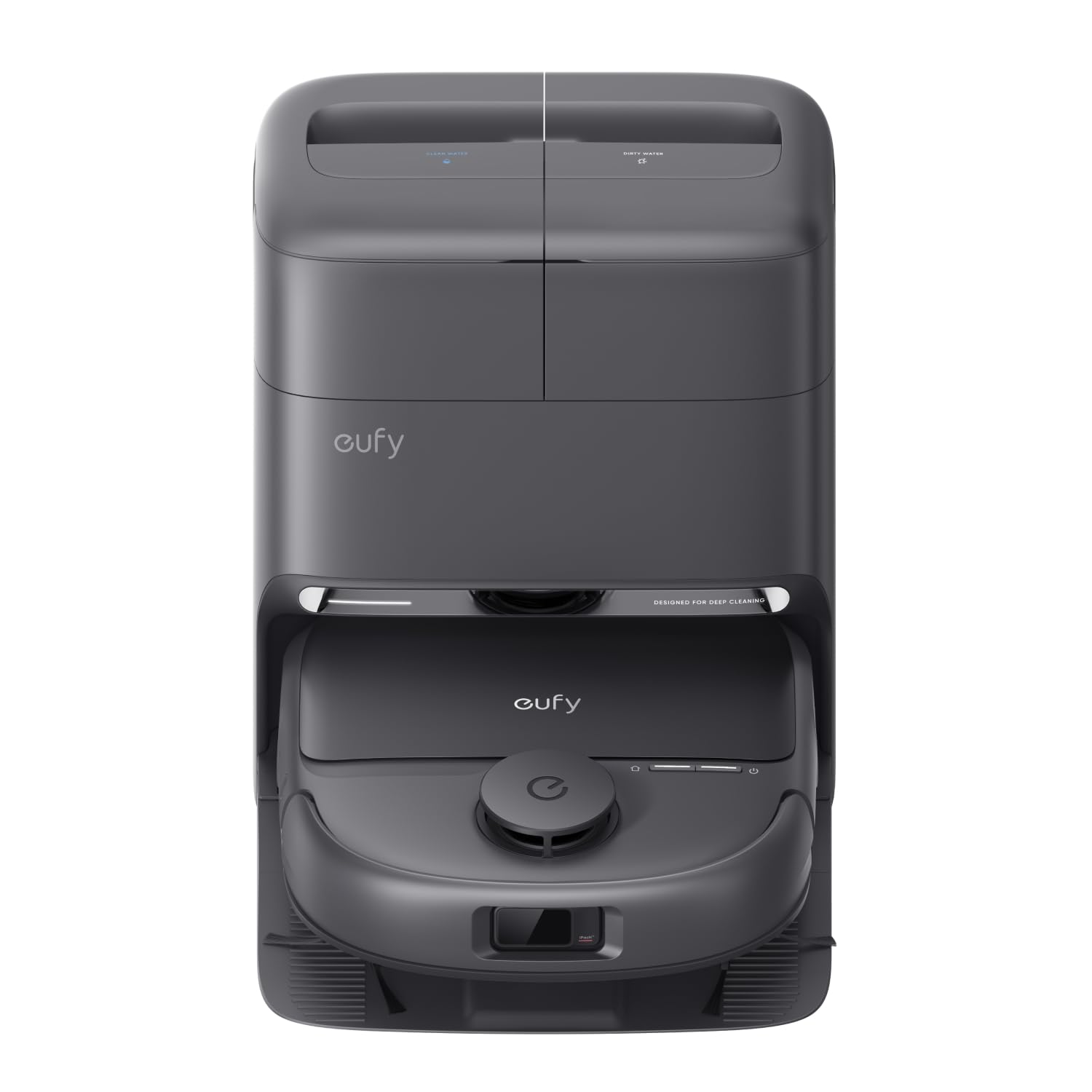 Robot aspirateur Laveur eufy C28 | Rouleau-serpillère HydroJet autonettoyant, 15 000 Pa, combo 5-en-1, conception anti-nœud, évitement des obstacles par IA