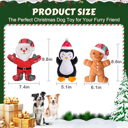 Juguetes mordibles de peluche Navidad para perro, pack 3 miniatura 3