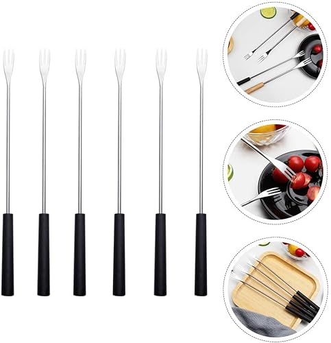 Miniatura 5 de STOBAZA 6 tenedores de fondue de acero inoxidable de 10.2 pulgadas, palitos de fondue de queso, utensilios de cocina, tenedores de alimentos con